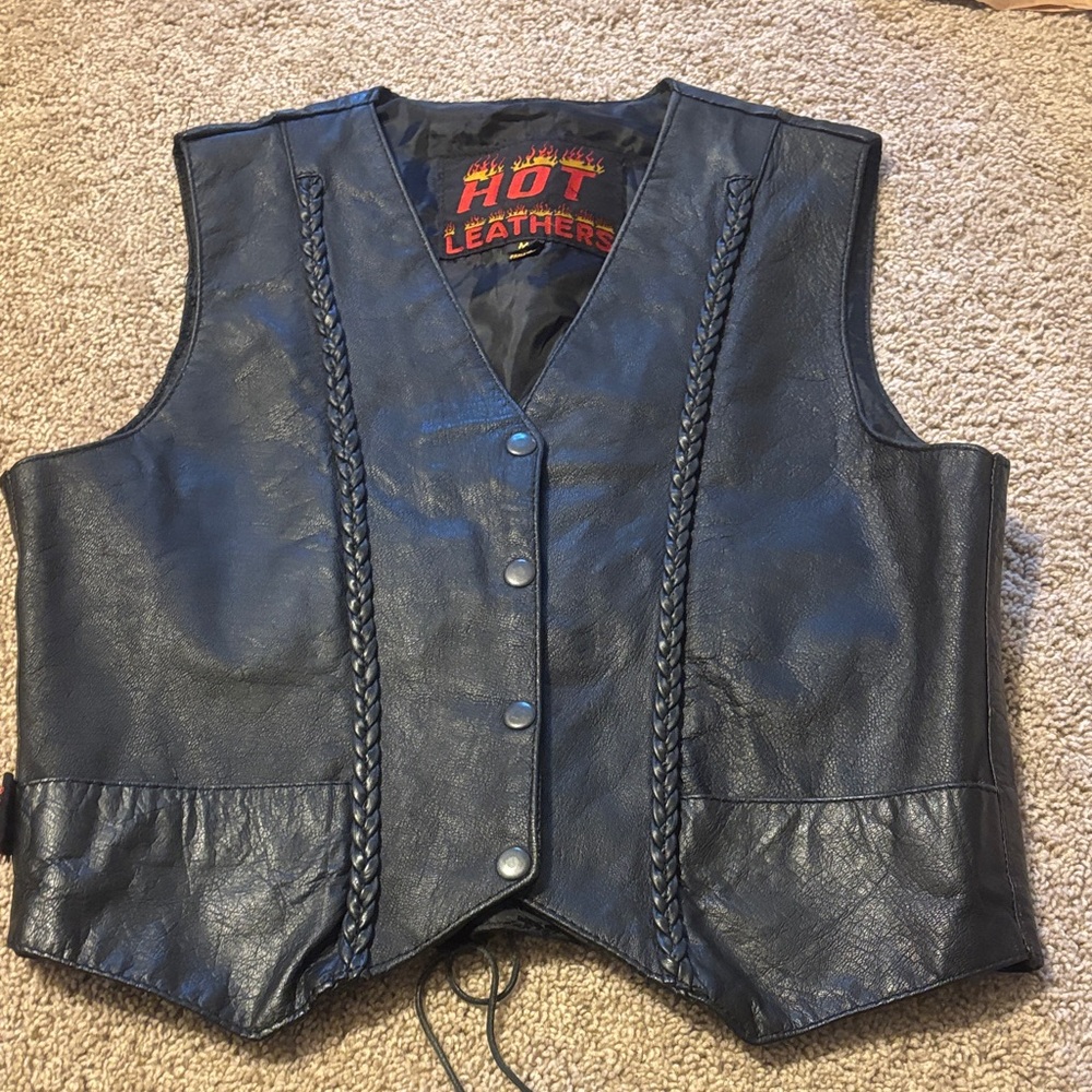 Hot Leathers Women's Black Leather Vest